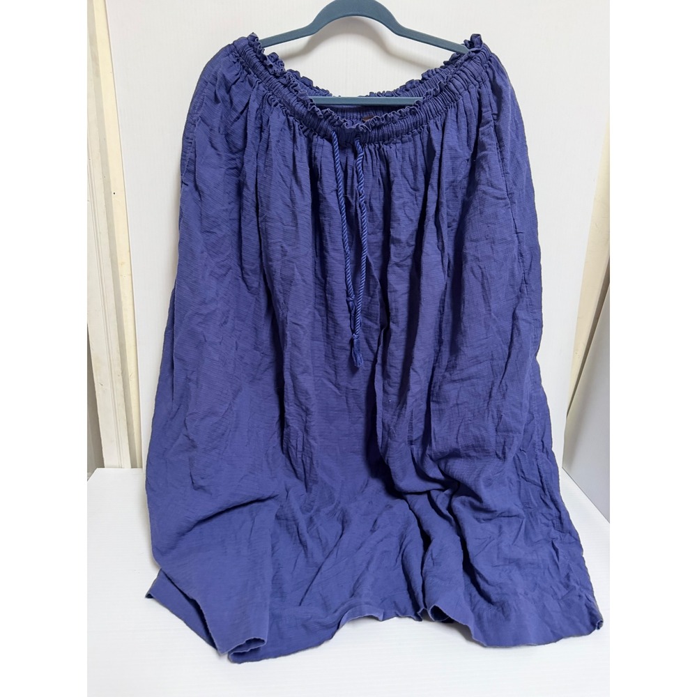 Free People Purple Gauze Maxi Skirt Smocked Paperbag Waist Boho XL